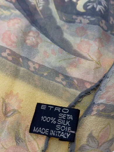 商品画像：スカーフ/シルク/GRY×PNK/ペーズリー/レディース 2