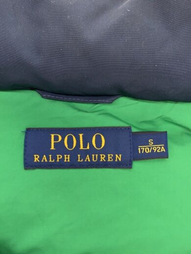 画像：POLO RALPH LAUREN刺繍ポニーロゴ/ダウンベスト/S/ナイロン/NVY//3