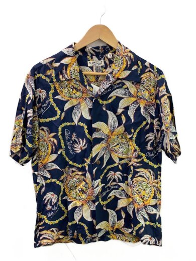 商品画像：半袖シャツ/S/レーヨン/NVY/総柄/SS37774 1