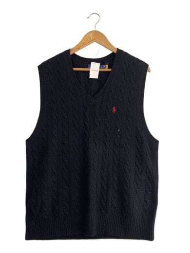 商品画像：ポニー/ニットベスト(厚手)/L/ウール/BLK// 1