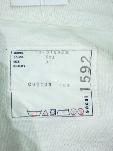 商品画像：Lawrence Weiner Tee/Tシャツ/3/コットン/WHT/プリント/18-01592M// 3