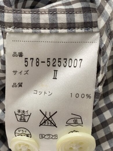 商品画像：半袖ブラウス/2/コットン/GRY/チェック/578-5253007// 4