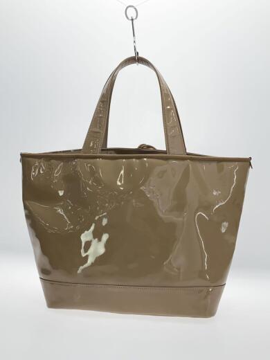 画像：PORTERトートバッグ/エナメル/BEG/無地3