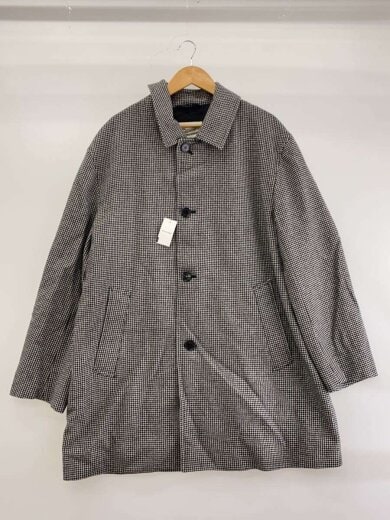 商品画像：ステンカラーコート/NEW DERBY BUTTON THROUGH/40/ウール/BLK/千鳥格子 1