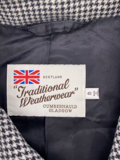 商品画像：ステンカラーコート/NEW DERBY BUTTON THROUGH/40/ウール/BLK/千鳥格子 3