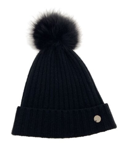 商品画像：ニットキャップ/--/カシミア/BLK/レディース// 1