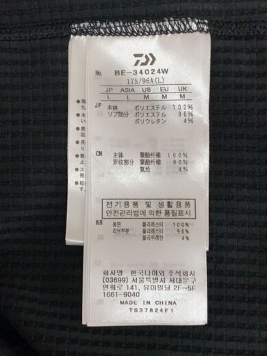 商品画像：TECH THERMAL CREW L/S/長袖Tシャツ/L/ポリエステル/BLK/BE-34024W 4