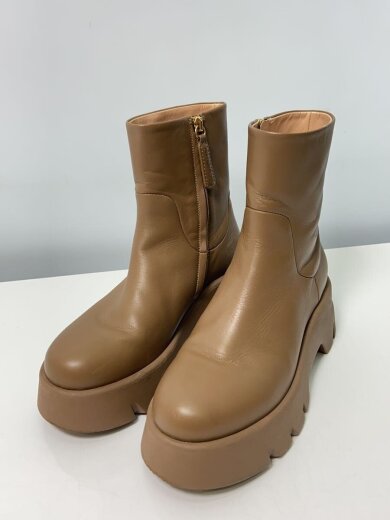 商品画像：レザーアンクルブーツ/ショートブーツ/36/ベージュ/73297 2