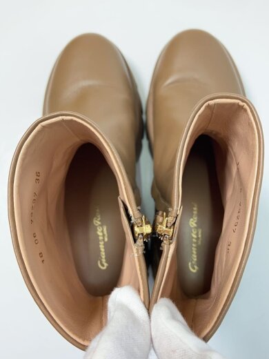 商品画像：レザーアンクルブーツ/ショートブーツ/36/ベージュ/73297 3