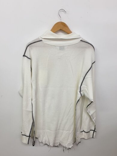 商品画像：DAMAGE WAFFLE HI-NECK LS T-SHIRT/2/コットン/WHT/ANC-CT135 2