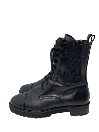 商品画像：レースアップブーツ/24.5cm/ブラック/63380 1