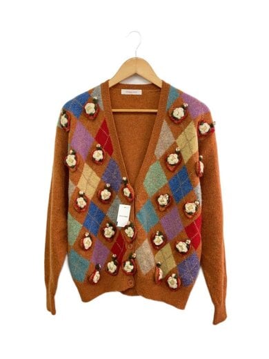 商品画像：カーディガン(厚手)/ウール/CML/総柄/W43KA03/花/立体 1