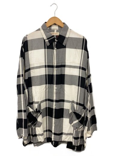 商品画像：Loose sh/長袖シャツ/3/レーヨン/ブラック/チェック/bo-05s04/タグ付 1