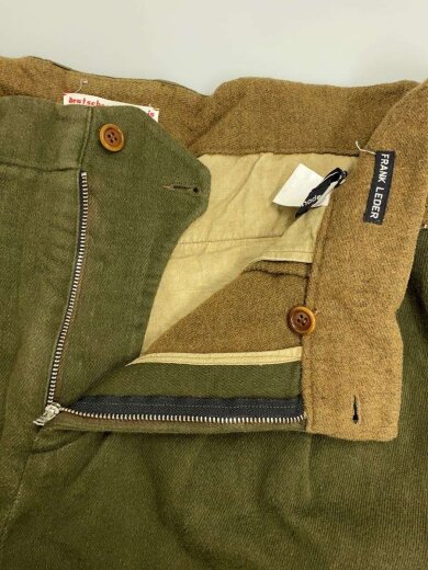 商品画像：サイドアジャスターワイドテーパードトラウザー/ボトム/M/ウール/カーキ/ウールコットンリネン 3