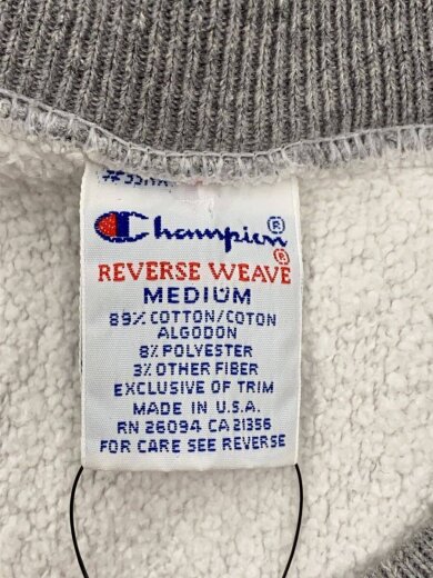 商品画像：90s/USA製/霜降りグレー/刺繍タグ/スウェット/M/コットン/グレー/チャンピオン// 3
