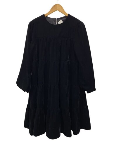 商品画像：ベロアティアードワンピース/長袖ワンピース/M/ポリエステル/ブラック/150520/ピッチン 1