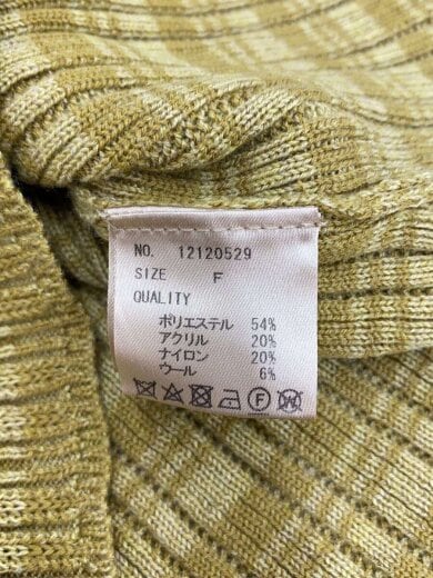 商品画像：ジャガードパイピングニットニット・セーター(薄手)/FREE/ポリエステル/YLW/12120529 4