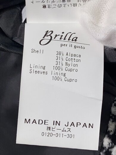 商品画像：段返り3Bジャケット/48/アルパカ/コットン/ナイロン/ブラック/チェック/24-16-1594-015 5