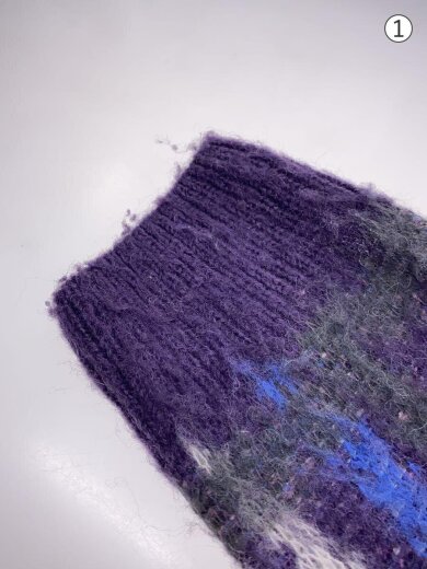 商品画像：Plaid Mohair Knit/ニット/M/モヘア/パープル/チェック/ダイム// 6