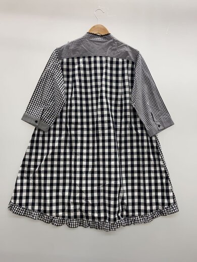 商品画像：タテフリルギンガムチェックチュニック/シャツワンピース/M/コットン/BLK/13-01-0028-702// 2