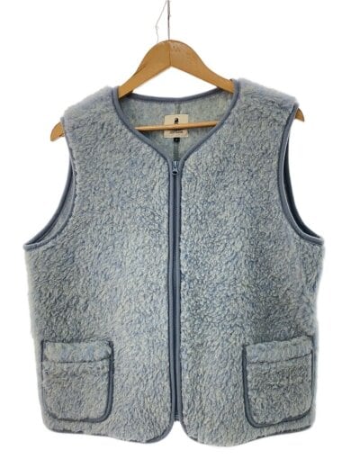 商品画像：ベスト/M/ウール/BLU/無地/ボアベスト/コールドブレーカー 1