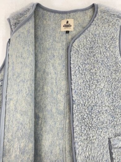 商品画像：ベスト/M/ウール/BLU/無地/ボアベスト/コールドブレーカー 6