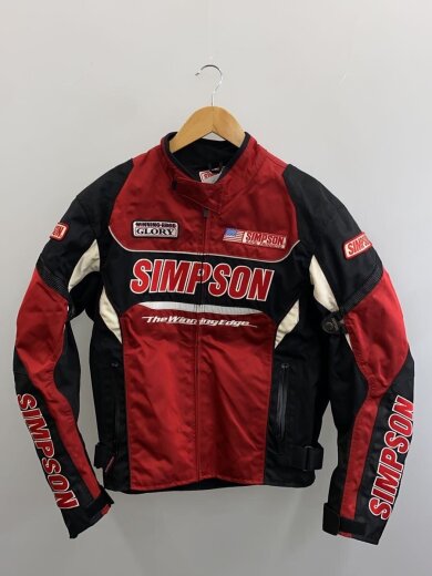 商品画像：シングルライダースジャケット/L/ナイロン/RED 1