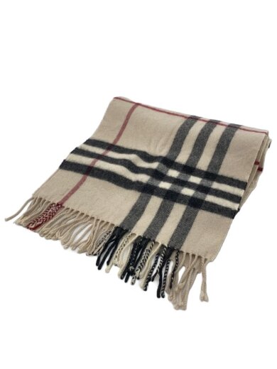 商品画像：マフラー/カシミア/BEG/チェック/レディース 1