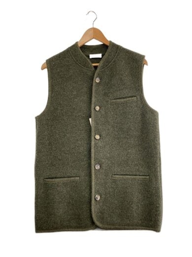 商品画像：ベスト/L/ウール/カーキ/リア 1