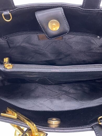 商品画像：valentino orlandi/キルティングハンドバッグ/フェイクファー/BLK 6