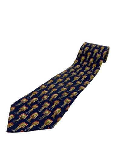 商品画像：ネクタイ/シルク/NVY/アニマル/メンズ 1