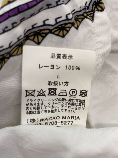 商品画像：半袖シャツ/L/レーヨン/WHT/ペーズリー/×BUDSPOOL 6