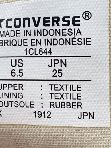 商品画像：ハイカットスニーカー/25cm/WHT/キャンバス/1CL644 5