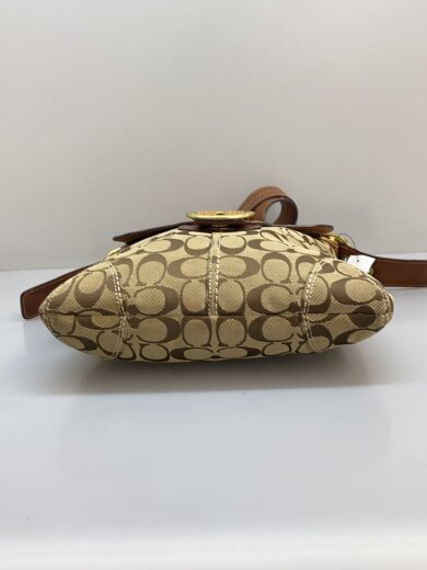 商品画像：フラップショルダー_シグネチャー_ブラウンレザー/BRW/総柄/使用感有 4