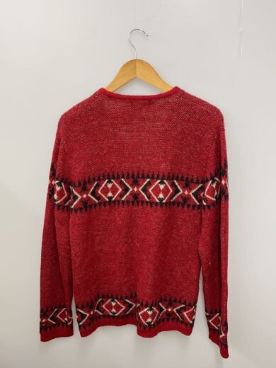 商品画像：カーディガン(厚手)/M/アルパカ/RED/RAD-14AW-KNIT003/袖数ヶ所穴あき有 2