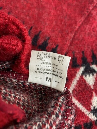 商品画像：カーディガン(厚手)/M/アルパカ/RED/RAD-14AW-KNIT003/袖数ヶ所穴あき有 4