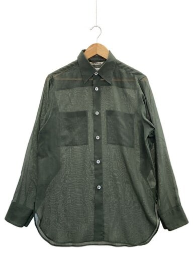 商品画像：長袖シャツ/1/ウール/GRN/無地/A21SS01RM/WOOL RECYCLE POLYESTER SHEE 1