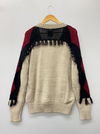 商品画像：カーディガン(厚手)/1/アクリル/BEG/306-182033/フリンジカーディガン// 2