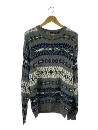商品画像：90s/OLD GAP/ノルディック柄コットンニット/台湾製/L/コットン/GRY 1