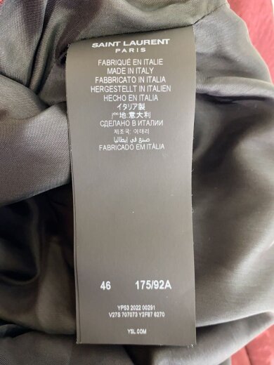 商品画像：BURGUNDY JACKET/YSLロゴ刺繍/46/ポリエステル/RED/707073 Y2F87 4