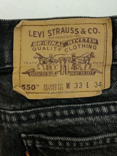 商品画像：90s/550 ブラックデニム/USA製/オレンジタブ/33/デニム/BLK 4
