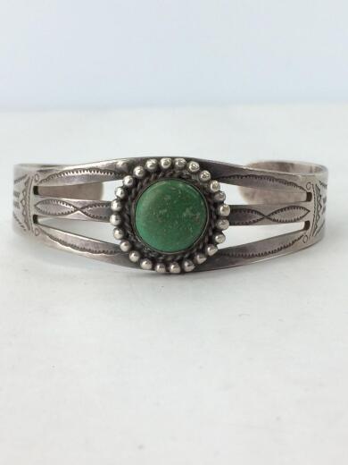 画像：NAVAJOバングル/アロー/SILVER/SLV// ターコイズ カラーストーン フレットハービースタイル1