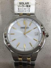 ソーラー腕時計/アナログ/ステンレス/WHT/7B62-0AA0