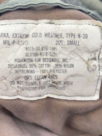 商品画像：ダウンジャケット/S/コットン/KHK/8415-00-376-1668/80S/N-3B/シミヨゴレあ 3