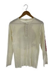 ヘンリーネックカットソー/--/コットン/WHT/LOSE CURVO/袖、背面プリント