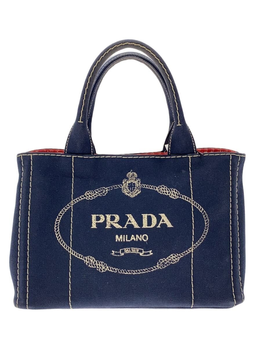 PRADA / ハンドバッグ/キャンバス/IDG/無地
