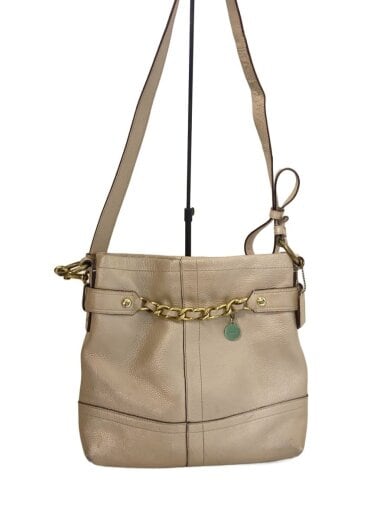 商品画像：ショルダーバッグ/レザー/BEG 1