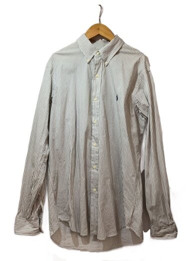 商品画像：長袖シャツ/M/コットン/WHT/ストライプ/classic fit// 1