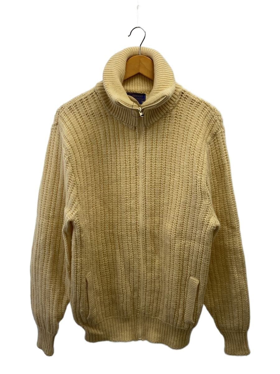 PENDLETON / ニット・セーター(厚手)/ジップアップ/L/ウール/CRM/無地