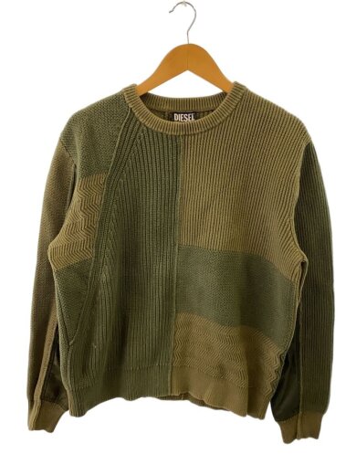 商品画像：ニット・セーター(厚手)/L/コットン/KHK/無地 1